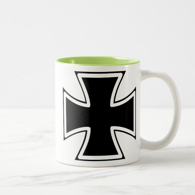 Cool Iron Cross Two-Tone Coffee Mug (Right)