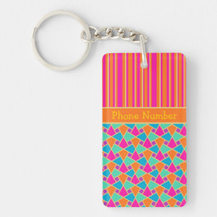 Cool Islamic Pattern and Stripes Keychain