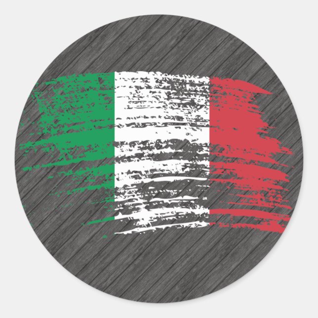 Cool Italian flag design Classic Round Sticker (Front)