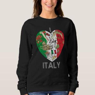 Cool Italian Flag Map Heart Italy Graphic Italian Sweatshirt