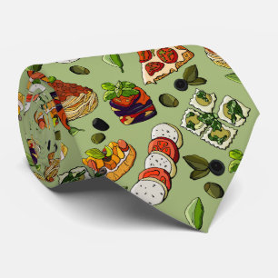 cool Italian food pattern tiled Tie