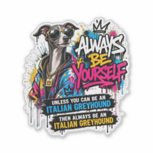 Cool Italian Greyhound Graffiti Streetwear Art