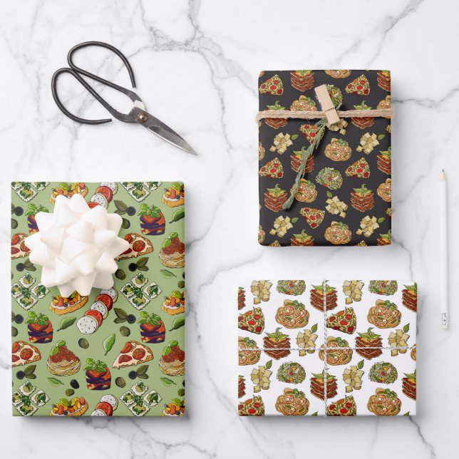 cool Italian tiled party pattern Wrapping Paper Sheet (Front)