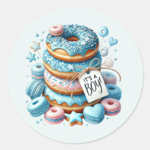 Cool It's boy baby doughnuts Classic Round Sticker