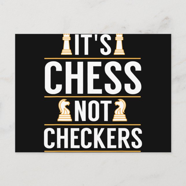 cool its chess not checkers checkers players gift announcement postcard (Front)