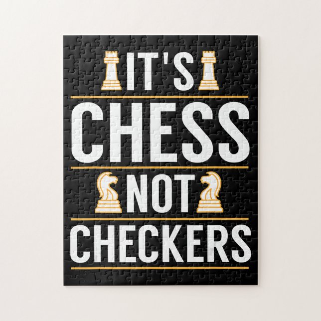 cool its chess not checkers checkers players gift jigsaw puzzle (Vertical)