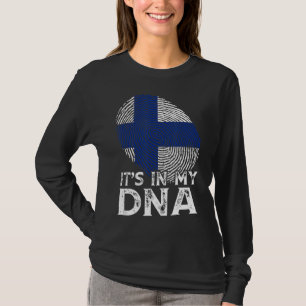 Cool It's In My Dna Finland Flag Fingerprint Patri T-Shirt