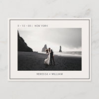 Cool Ivory Photo Wedding Save the Date Invitation