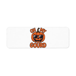 Cool Jack O Lantern with Sunglasses - Oh My Gourd Return Address Label