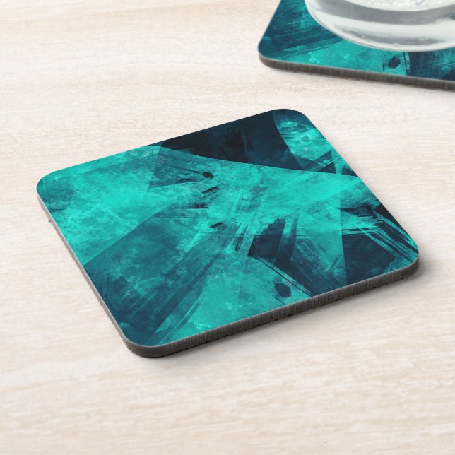 Cool Jagged Blue Abstract Coaster (Left Side)