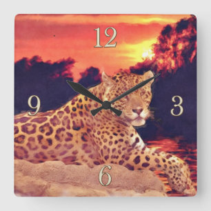 Cool Jaguar at Tikal Big Cat Wildlife Wall Clock