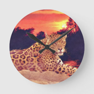 Cool Jaguar at Tikal Big Cat Wildlife Wall Clock