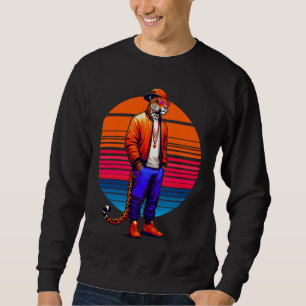 Cool Jaguar Modern Urban Style Sunset Retro Art Sweatshirt