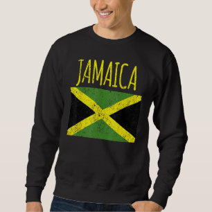 Cool Jamaica distresssed Jamaican flag proud Jamai Sweatshirt