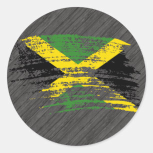 Cool Jamaican flag design Classic Round Sticker