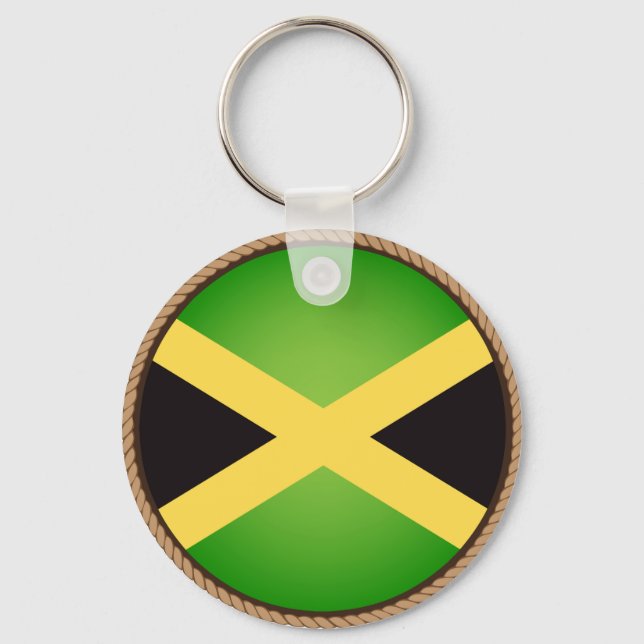 Cool Jamaican Flag Seal Key Ring (Front)