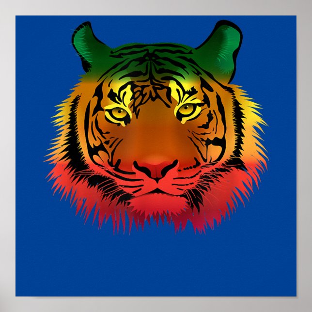 Cool Jamaican Tiger Flag Poster (Front)