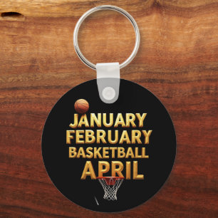 Cool January February Basketball April Designs  Key Ring