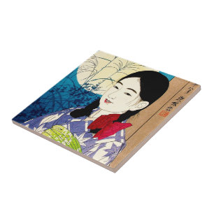 Cool japanese beauty young girl Natori full moon Tile