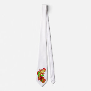 Cool Japanese Cute Koi Carp Fish Flame tattoo Tie