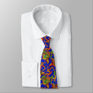 cool Japanese dragon tiled pattern Tie