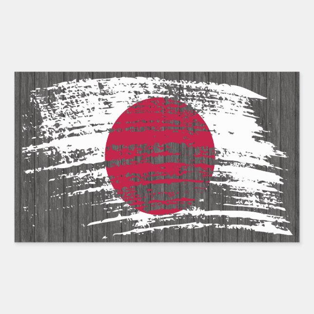 Cool Japanese flag design Rectangular Sticker (Front)