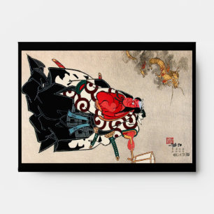 Cool japanese legendary hero warrior samurai art envelopes