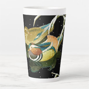 Cool japanese mandarina duck black pond snow latte mug
