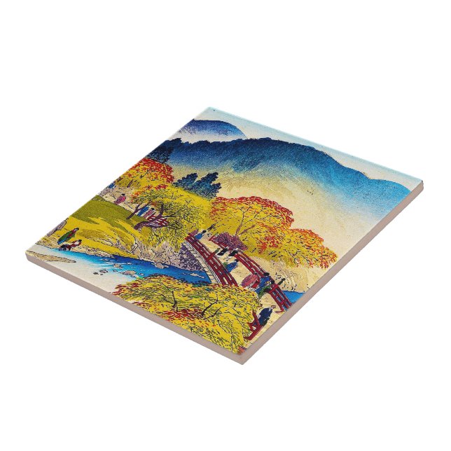Cool japanese mountain fall river bridge scenery tile (Side)