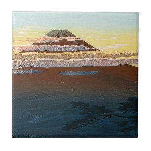 Cool japanese mountain fuji sunset clouds scenery tile