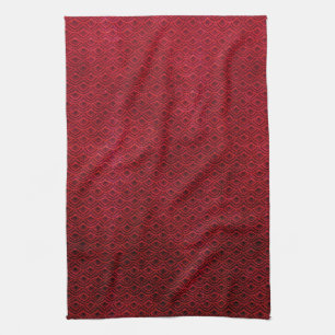 Cool japanese oriental cherry red fish scale tea towel