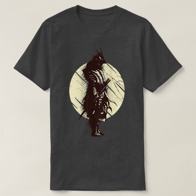 Cool Japanese Samurai Warrior Backside T-Shirt (2) (Design Front)