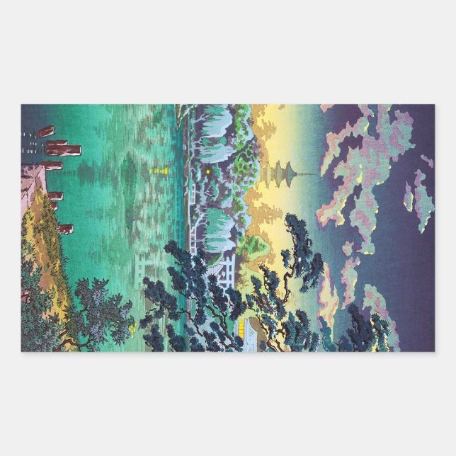 Cool japanese Ueno Shinobazu Pond Tsuchiya Koitsu Rectangular Sticker (Front)