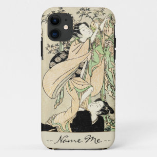 Cool japanese vintage ukiyo-e scroll two geishas iPhone 11 case