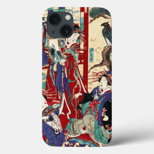 Cool japanese vintage ukiyo-e trio geisha scroll iPhone 13 case