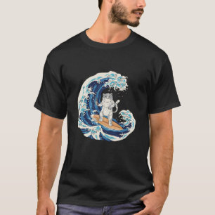 Cool Japanese Wave Cat Surfing T-Shirt