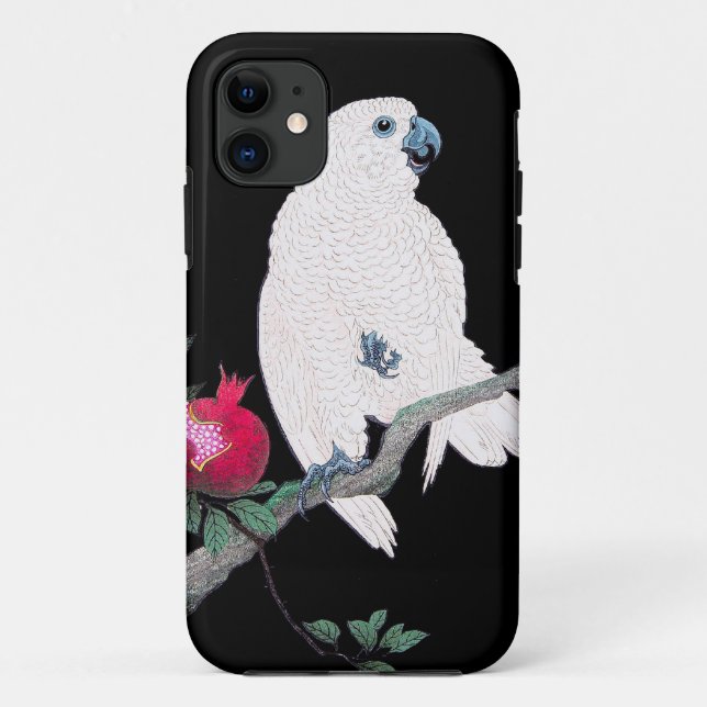 Cool japanese white cockatoo parrot tropical bird Case-Mate iPhone case (Back)