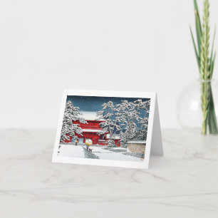 Cool japanese winter temple shrine kyoto scenery card
