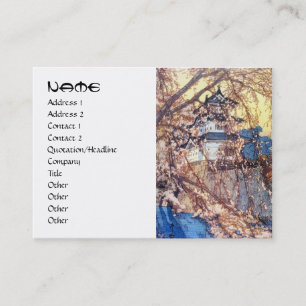 Cool japanese Yoshida Hirosaki Castle hanga art Business Card