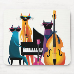 Cool Jazz Cats Musicians Band Mouse Pad