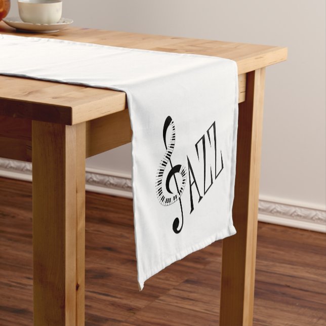 Cool Jazz Music Short Table Runner (In Situ)