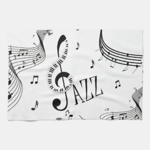 Cool Jazz Music Tea Towel