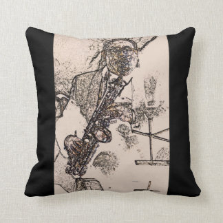 Cool Jazz Sax Player Cushion