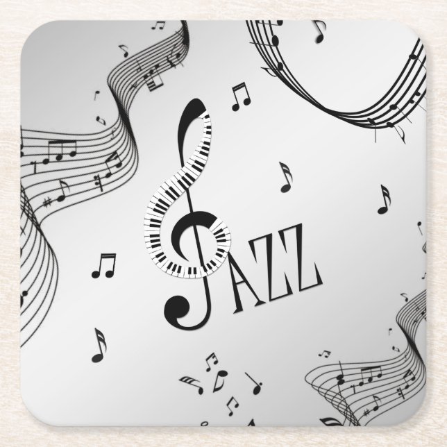 Cool Jazz Square Paper Coaster (Front)