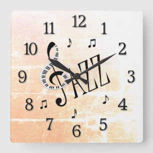 Cool Jazz Square Wall Clock