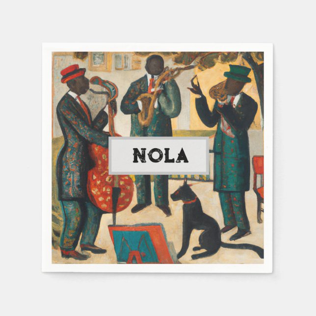 Cool Jazz Trio In NOLA Paper Napkin (Front)