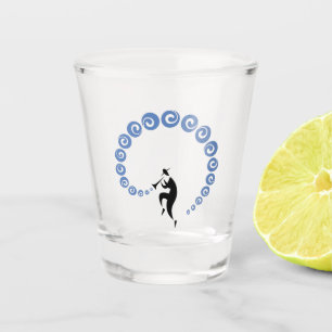 Cool Jazz Trumpet Musician Blue Shot Glass