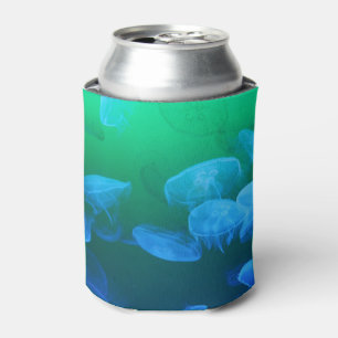 Cool Jellyfish Green Blue Gradient Can Cooler