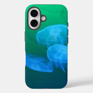 Cool Jellyfish Green Blue Gradient iPhone 16 Case