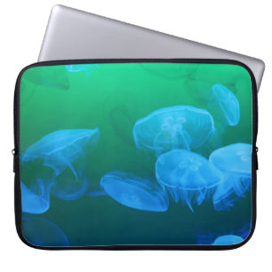 Cool Jellyfish Green Blue Gradient Laptop Sleeve